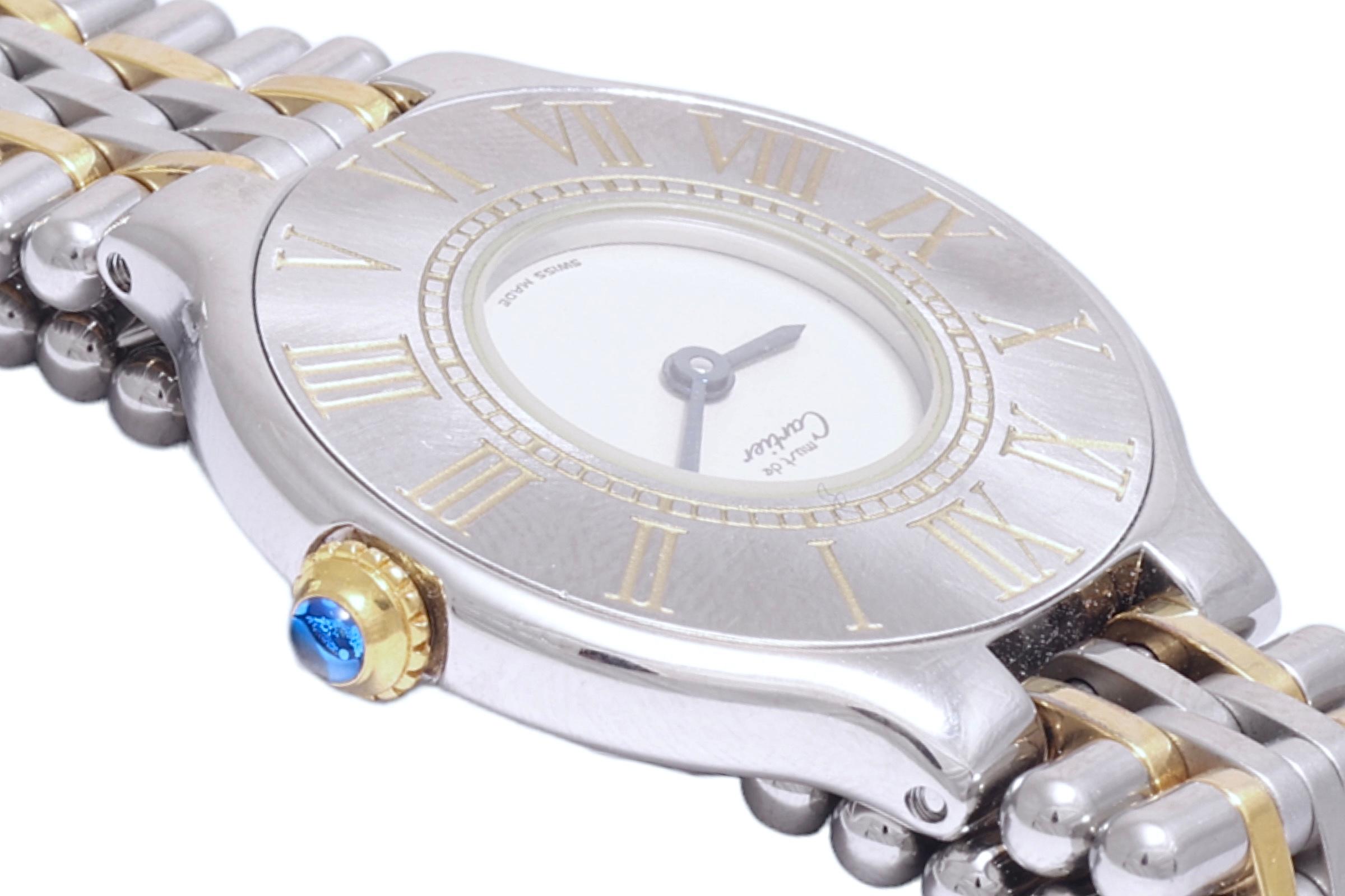 Women's 21 Must de Cartier Quartz 28 mm Wristwatch For Sale
