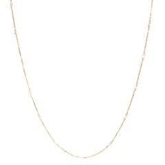 21" Natural White Diamond(2.50 carat) Necklace in 14 Karat Yellow Gold