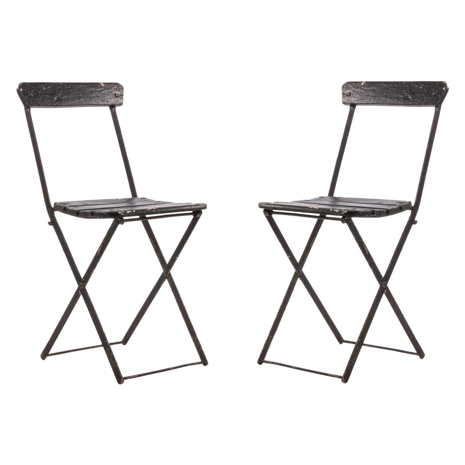 21 Outdoor Eisen faltbar Bistro Stuhl im Angebot