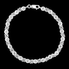 21 Round Diamond 4-5 Pointer Each Tennis Bracelet in 14 K White Gold, 1.0 Ct