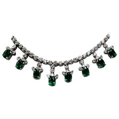 21 Round Emerald Cleopatra Necklace