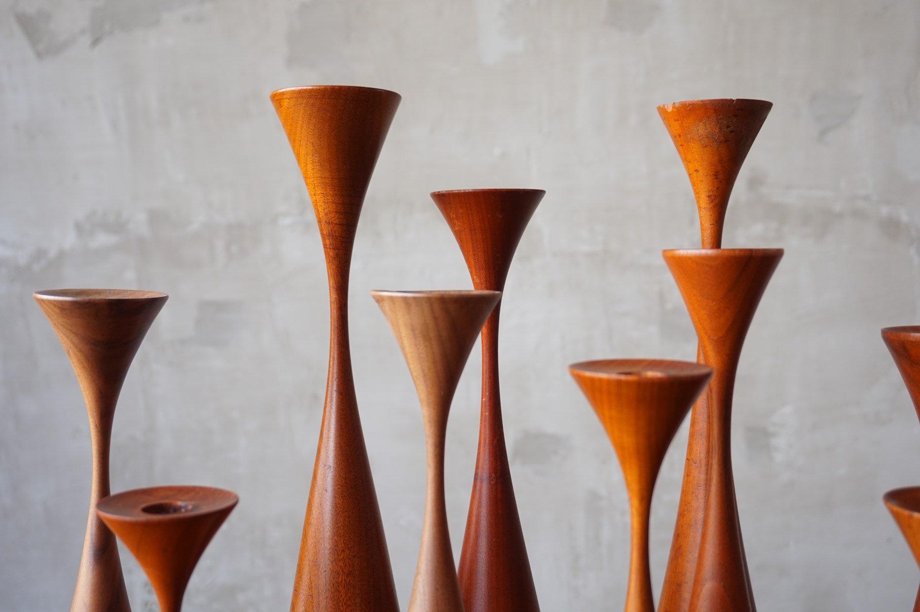 Turned 21 Rude Osolnik Graduated Candlestick Holders For Sale