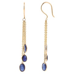 2.1 Sapphire in 18 Karat Gold Loop Earrings