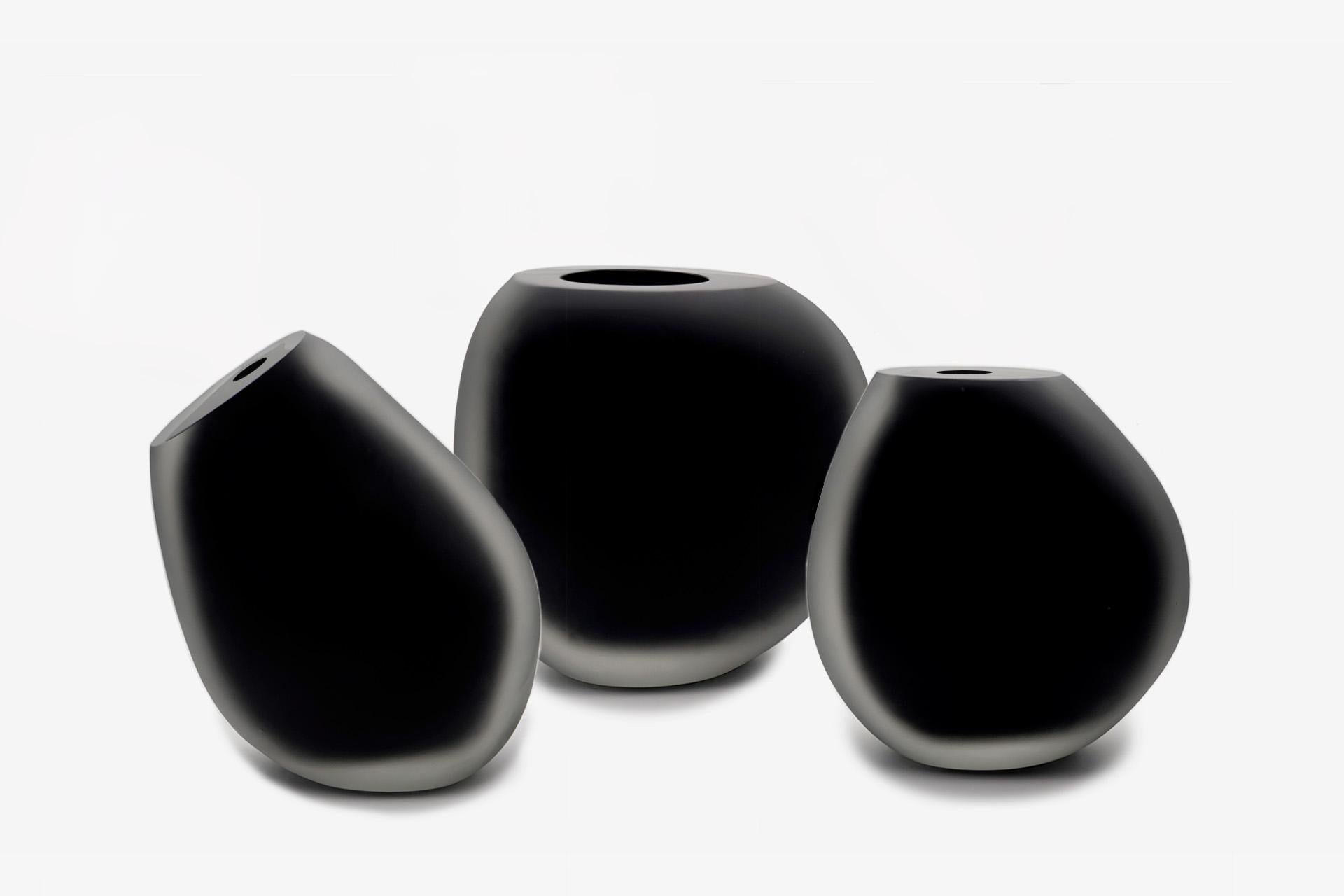 Vaso in vetro di Murano, Notturni op. 2, colore nero, Italia, Kanz, disponibile in vendita 2