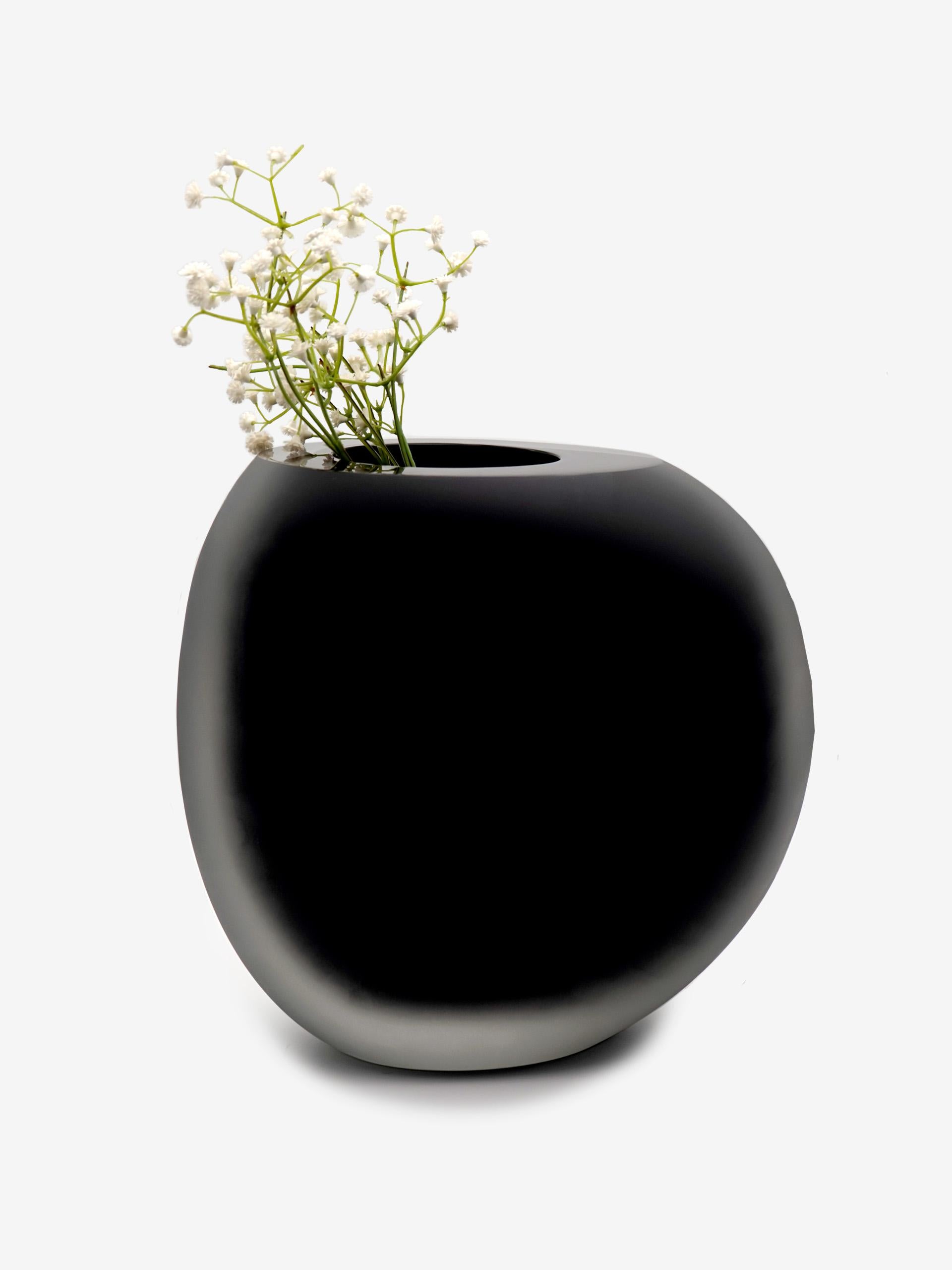 Italian Vaso in vetro di Murano, Notturni op. 2, colore nero, Italia, Kanz, disponibile in vendita