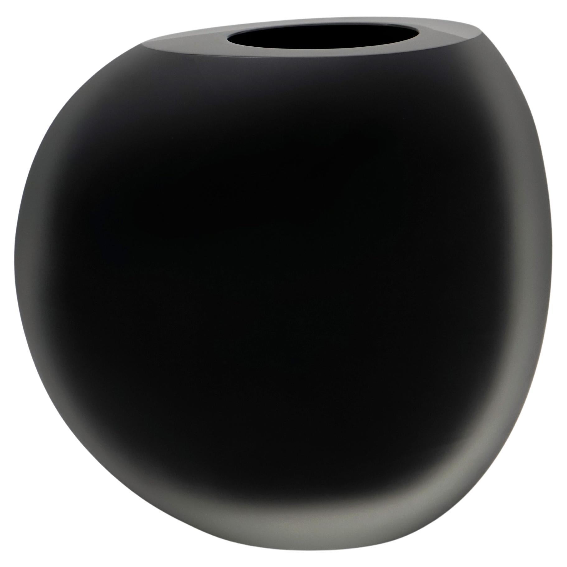 Vaso in vetro di Murano, Notturni op. 2, colore nero, Italia, Kanz, disponibile in vendita