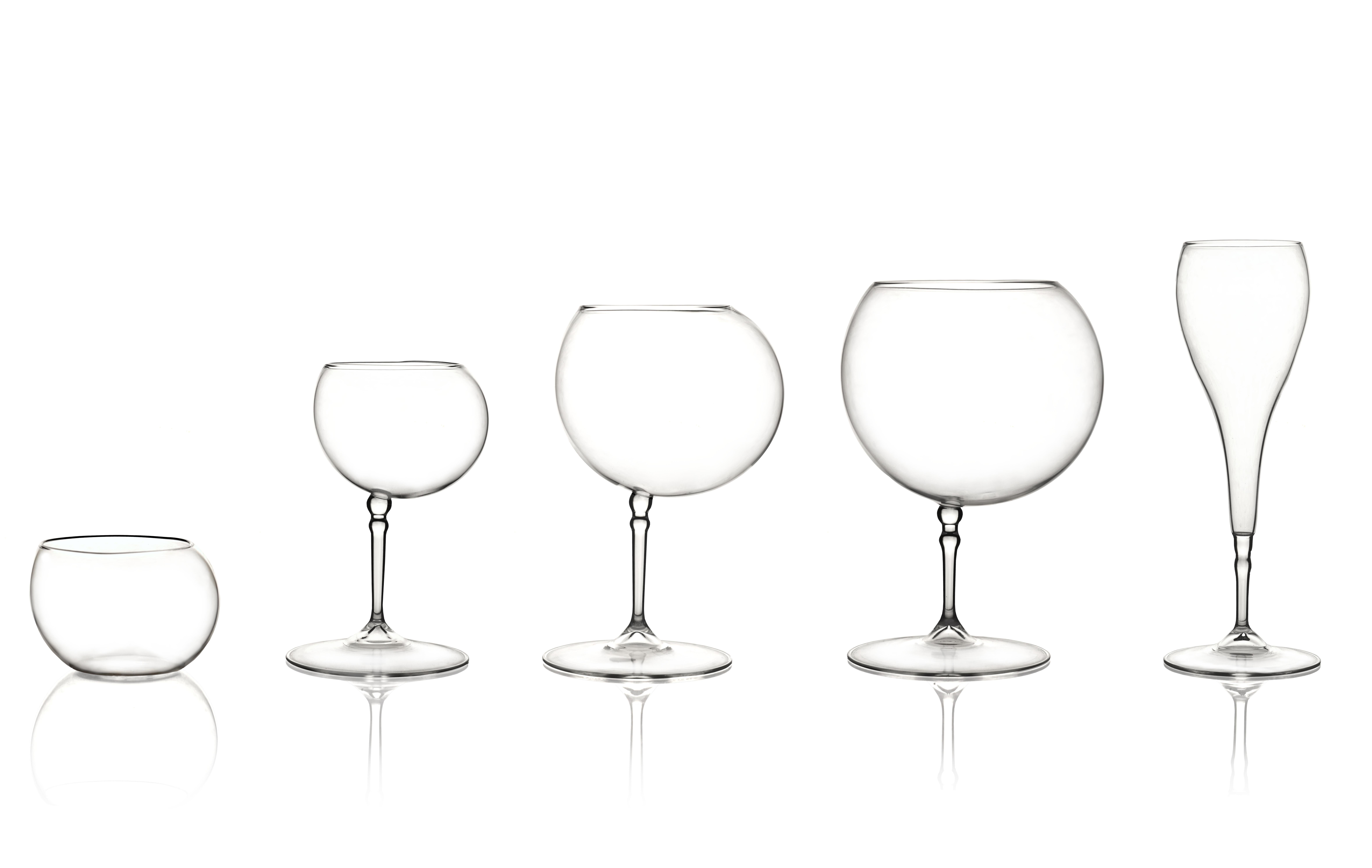 Vajilla, juego de 30 vasos, vidrio soplado, juego Bubble, Kanz