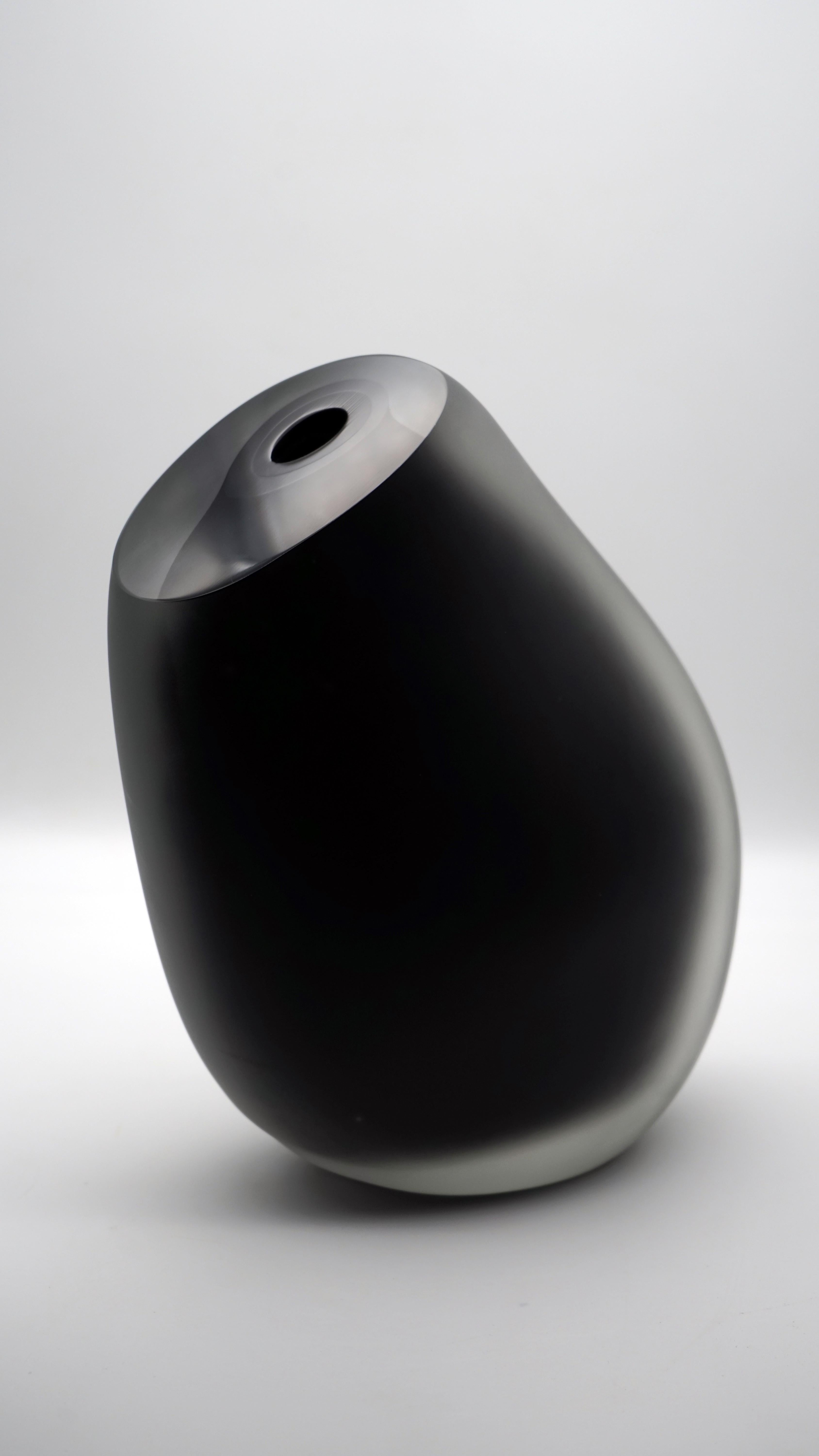Vases en verre de Murano, set de 3 pièces, Notturni, Kanz, couleur noire en vente 2