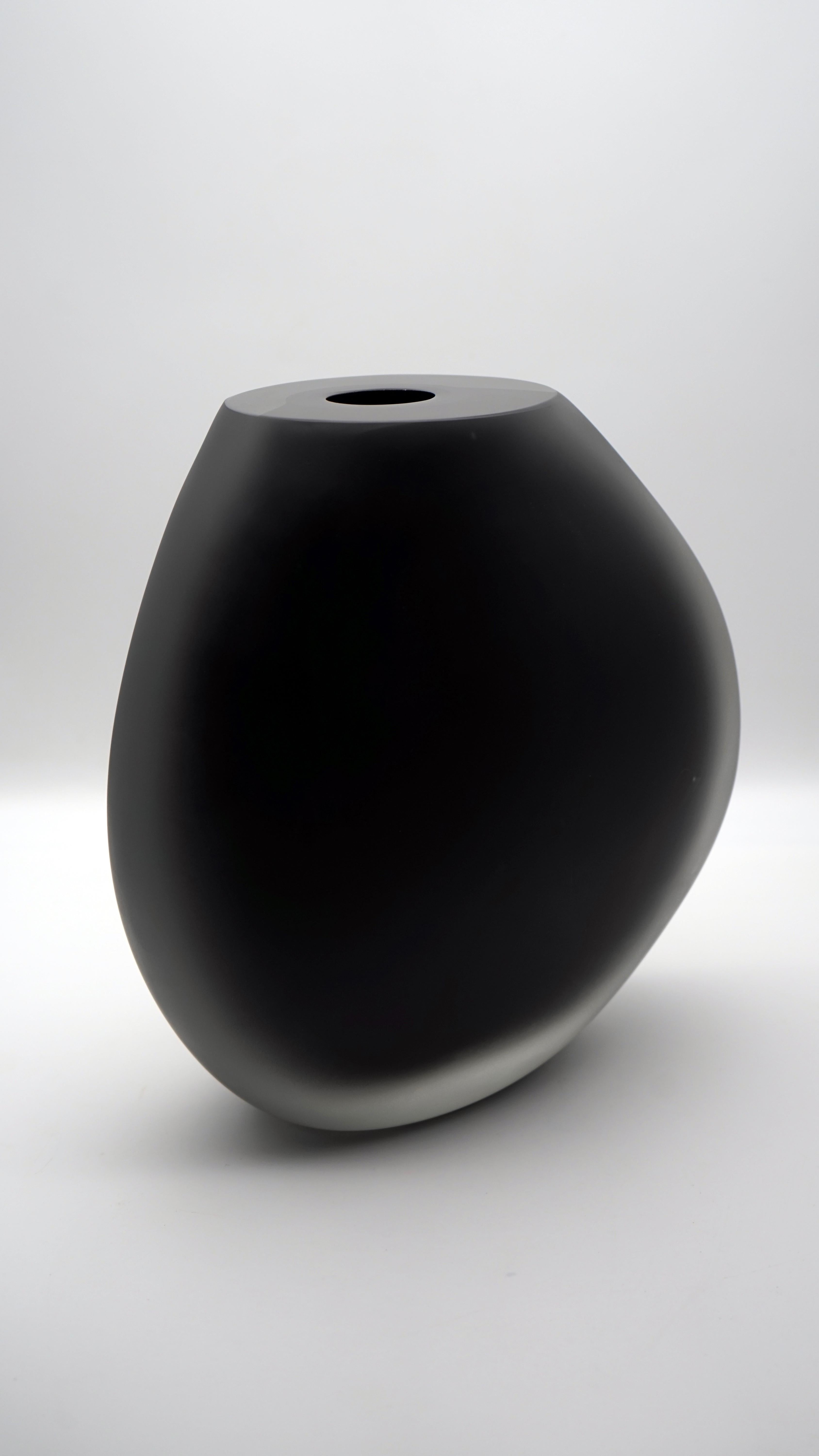 Contemporain Vases en verre de Murano, set de 3 pièces, Notturni, Kanz, couleur noire en vente