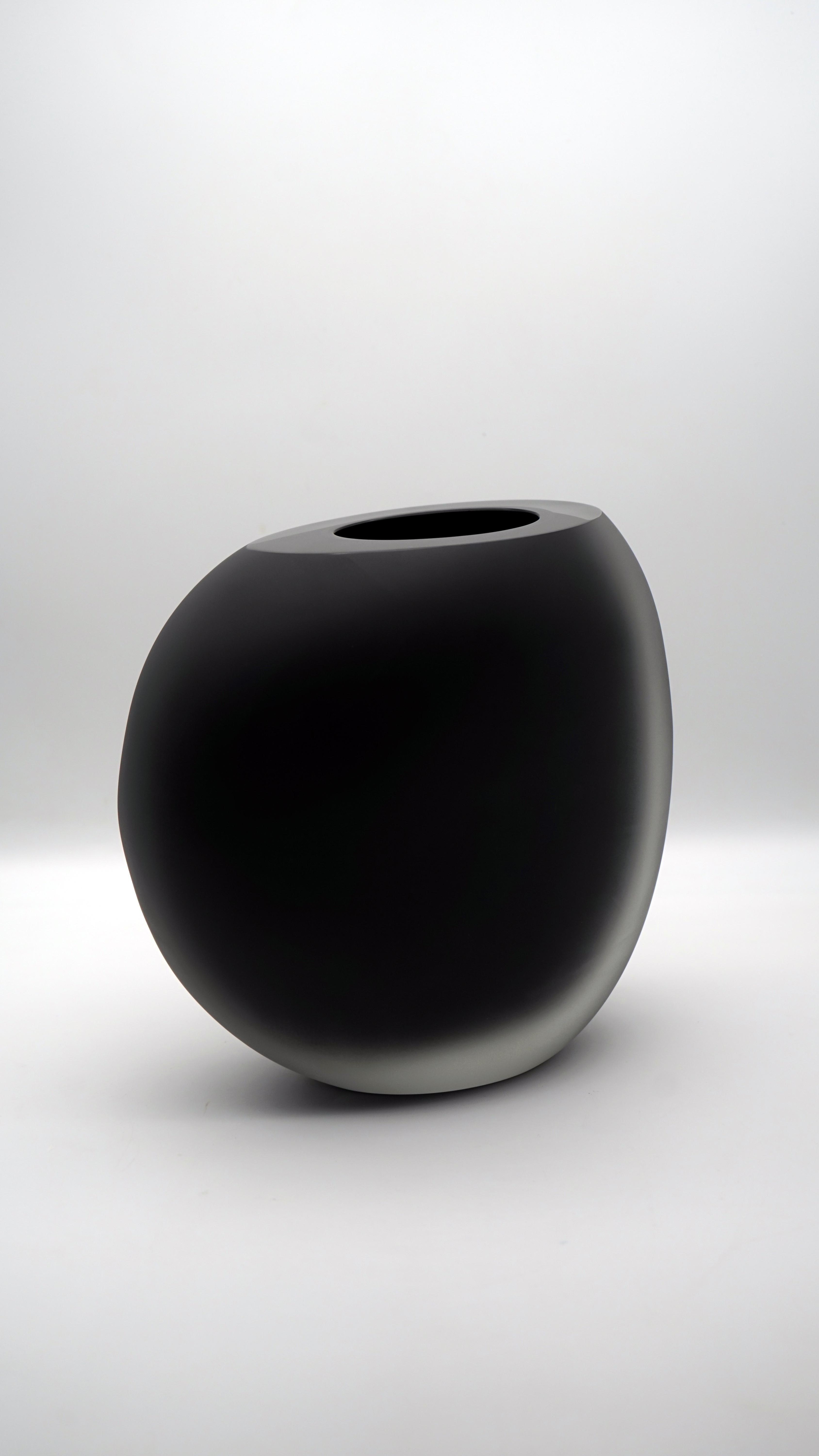 Verre brun Vases en verre de Murano, set de 3 pièces, Notturni, Kanz, couleur noire en vente