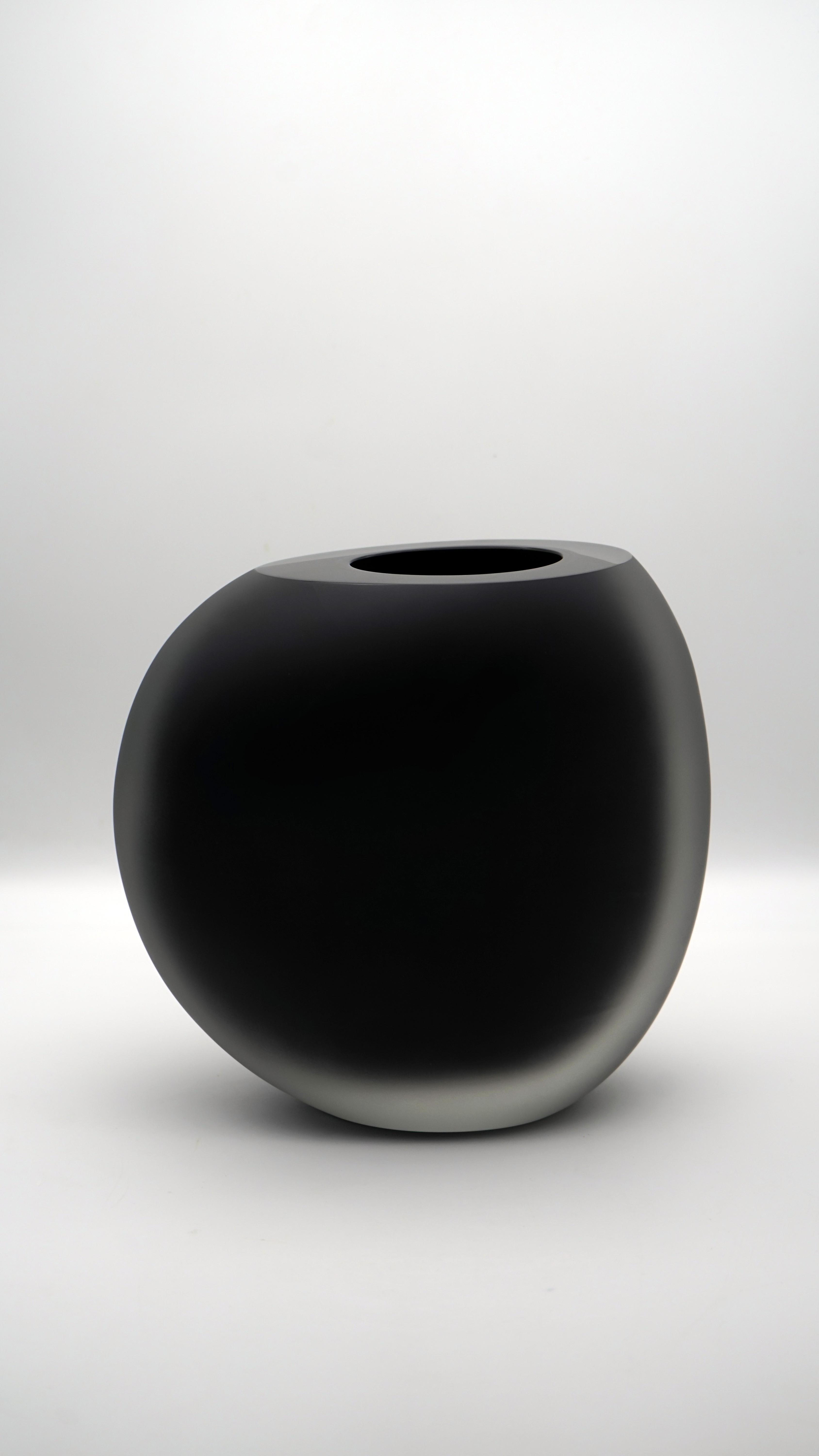 Vases en verre de Murano, set de 3 pièces, Notturni, Kanz, couleur noire en vente 1