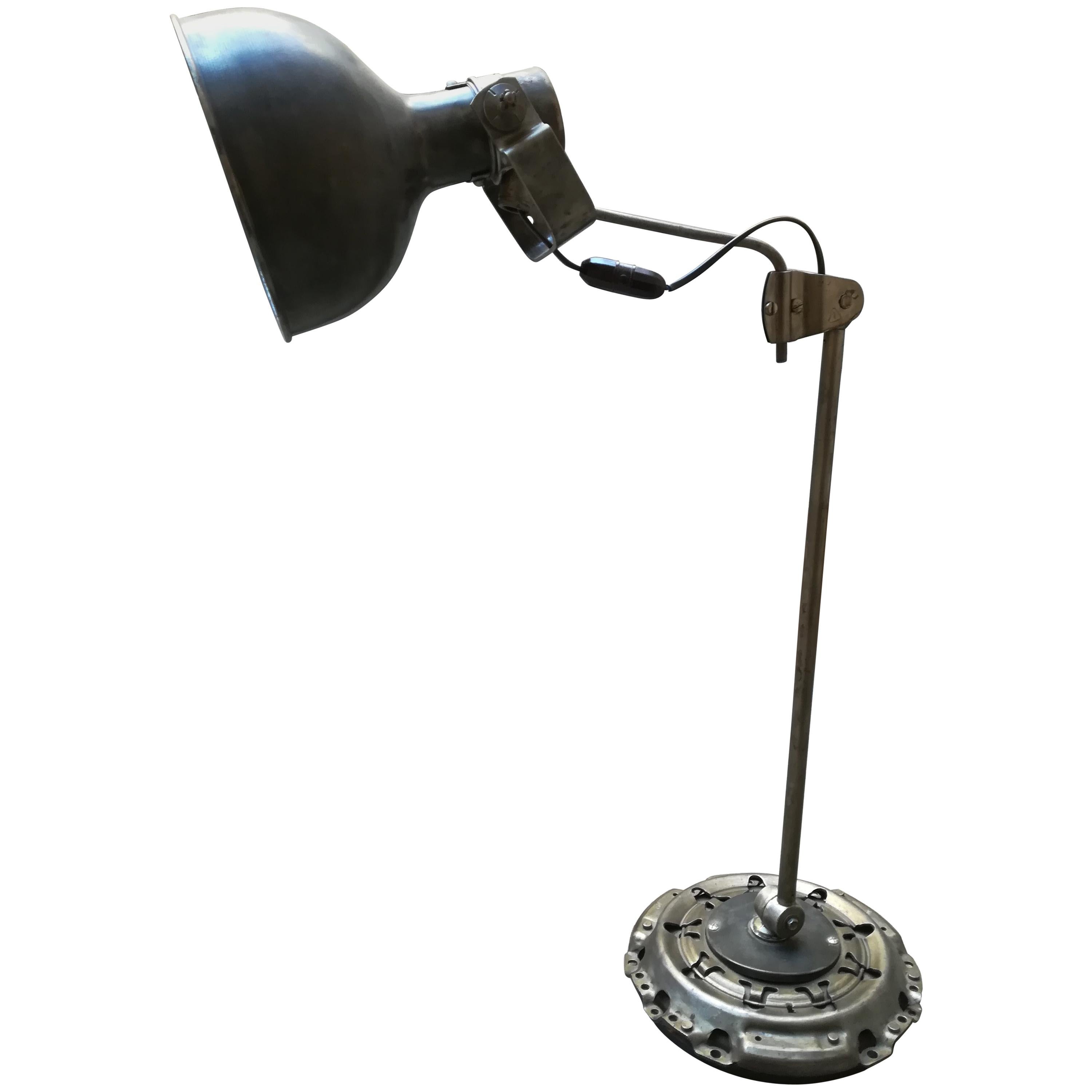 21st Century Upcycling Metal Directable Lamp Made by Old Car's Mechanism For Sale