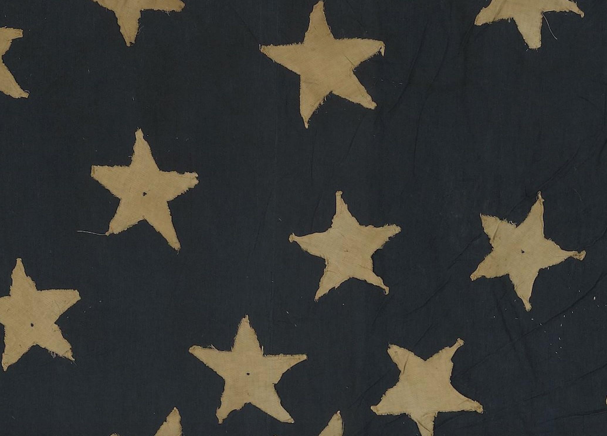 21-Star American Flag, Civil War Era, Antique Exclusionary Flag, circa 1861 In Good Condition In Colorado Springs, CO