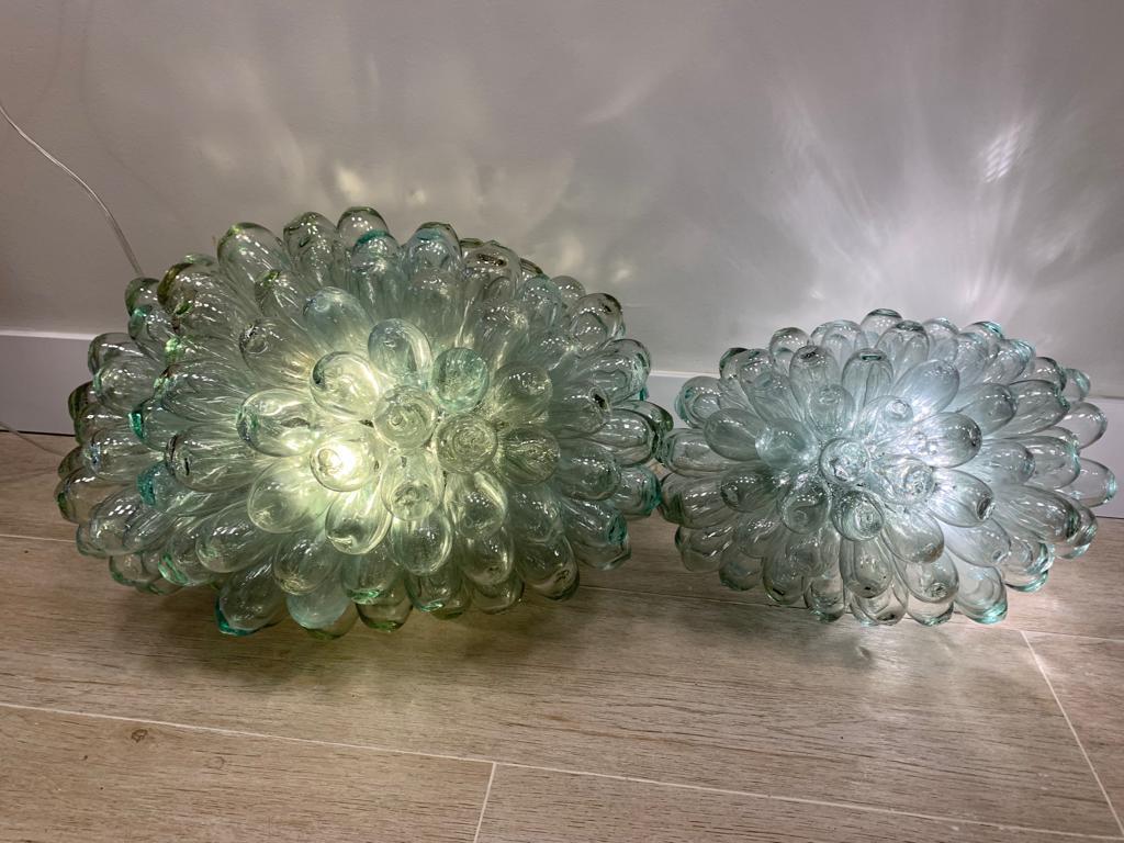 Modern 21th Century Blown Glass Set of Table Lamps, Handmade Sculptures