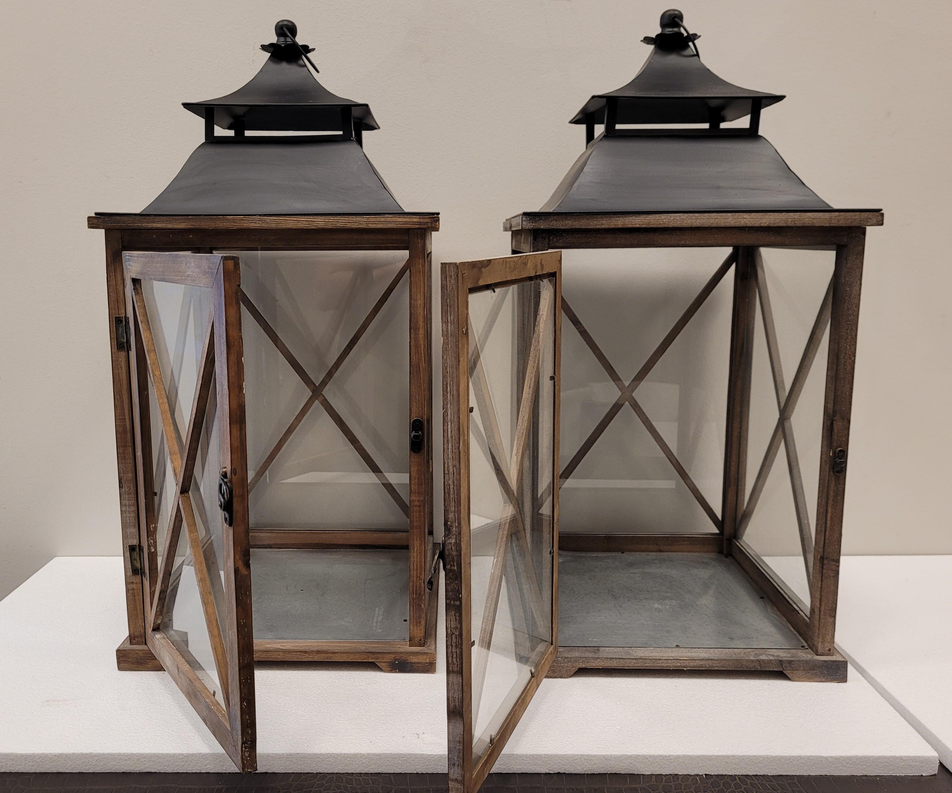 21ème siècle français  couple de chandeliers , photophores , bois , fer forgé en vente 4