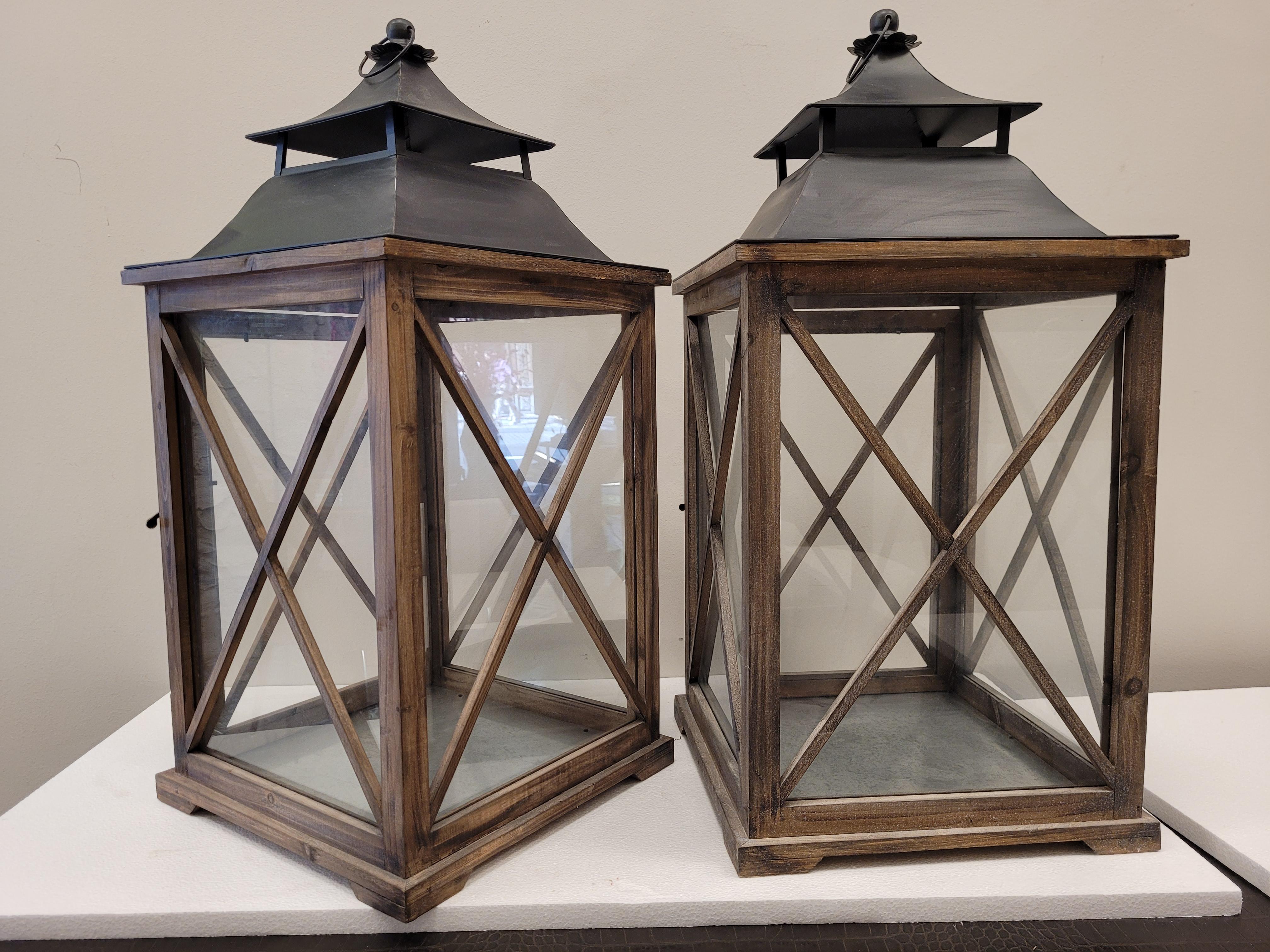 21ème siècle français  couple de chandeliers , photophores , bois , fer forgé en vente 7