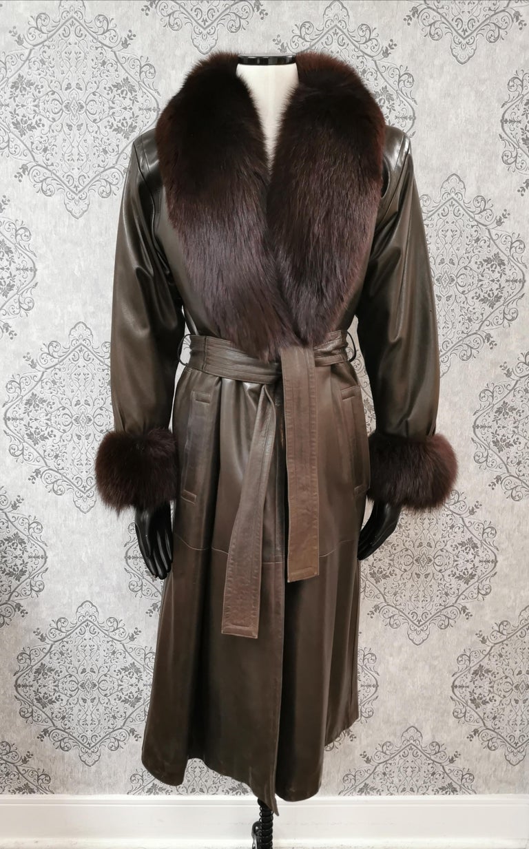 Yves Saint Laurent Fourrures Leather Coat with Fox Fur lined sheared (Size  8-S For Sale at 1stDibs | saint laurent rancher coat, pre-owned yves saint  laurent, yves saint laurent fourrures fur coat