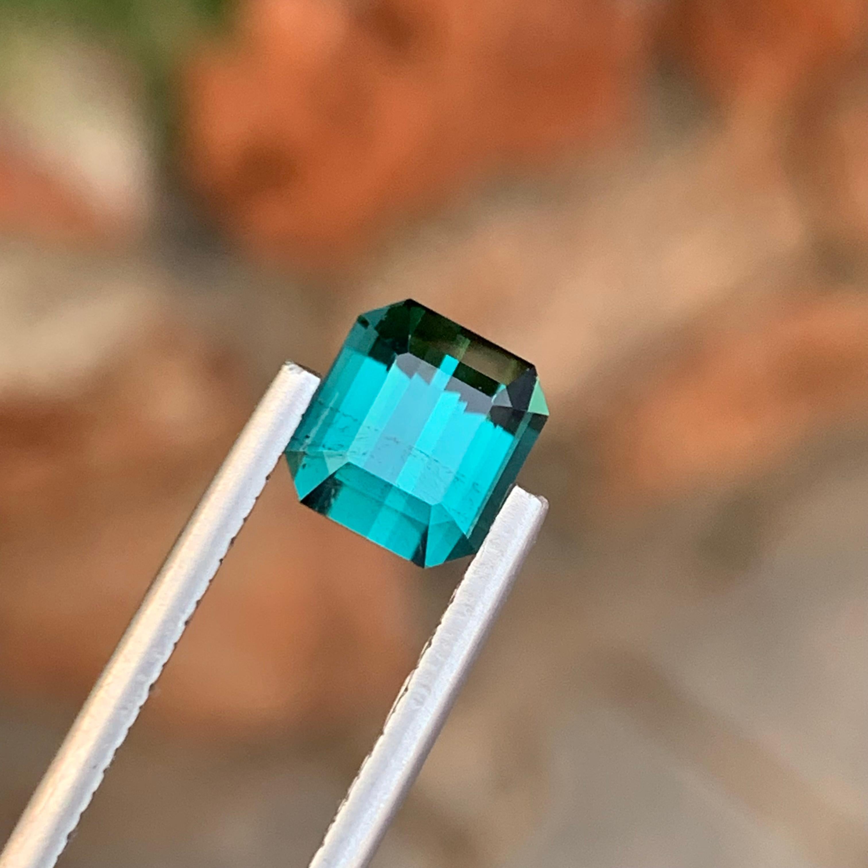 Arts and Crafts 2.10 Carat Adorable Natural Loose Lagoon Tourmaline Square Shape Gemstone For Sale