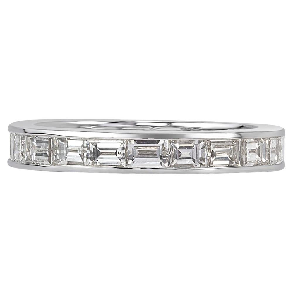 Mark Broumand 2.10 Carat Baguette Cut Diamond Eternity Band For Sale