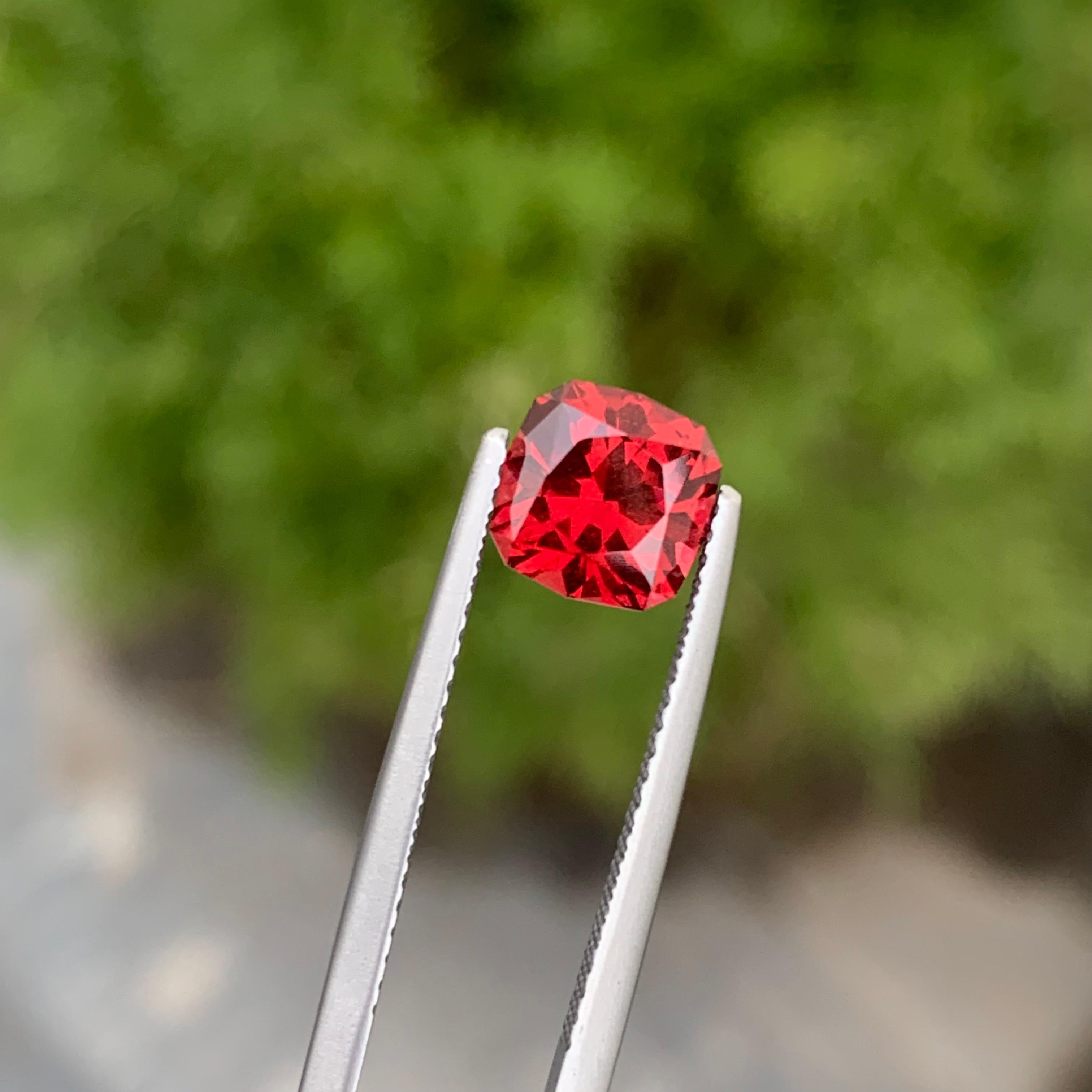 2.10 Carat Clean Faceted Red Tanzanian Garnet Fancy Cut for Jewelry Making For Sale 3