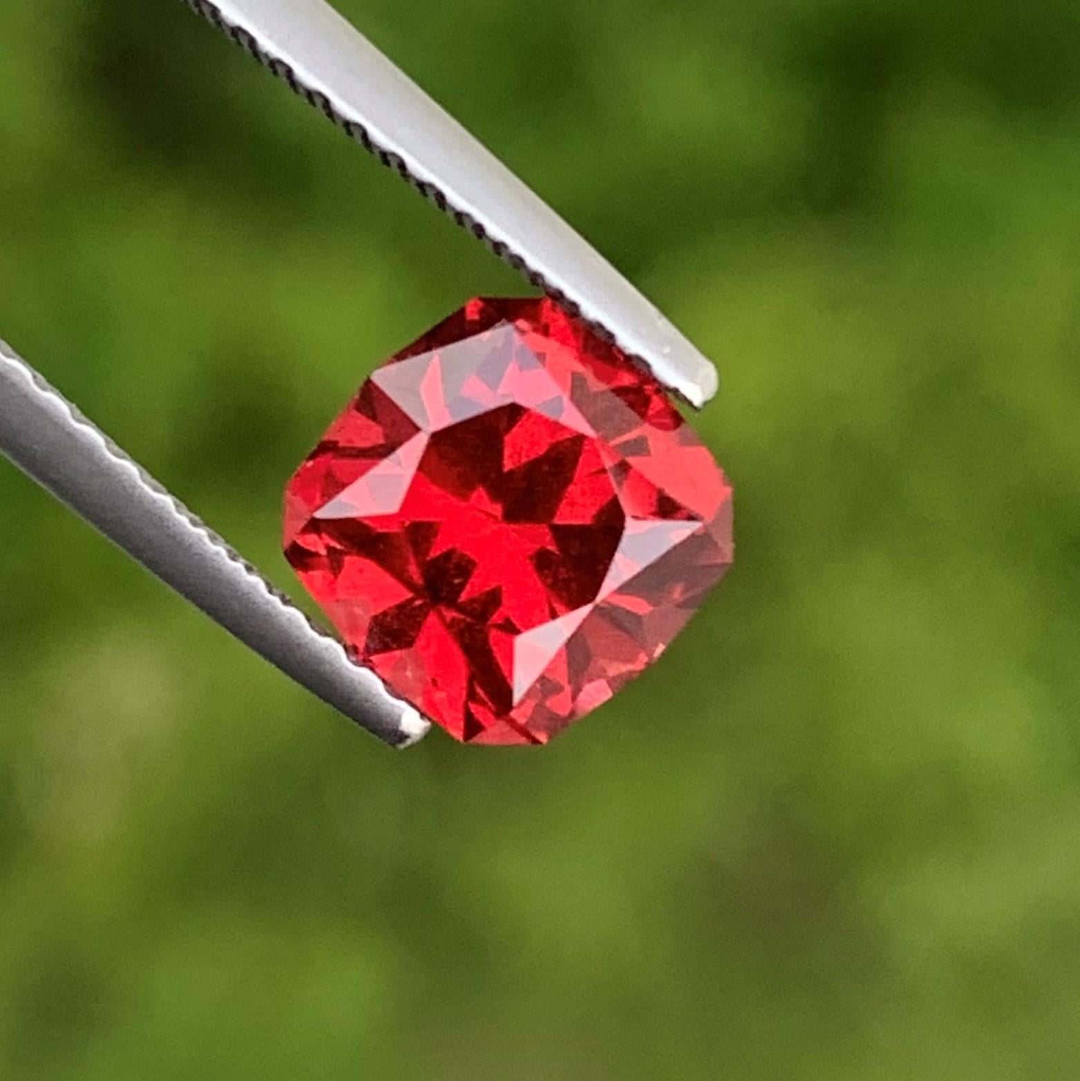 Arts and Crafts 2.10 Carat Clean Faceted Red Tanzanian Garnet Fancy Cut for Jewelry Making For Sale