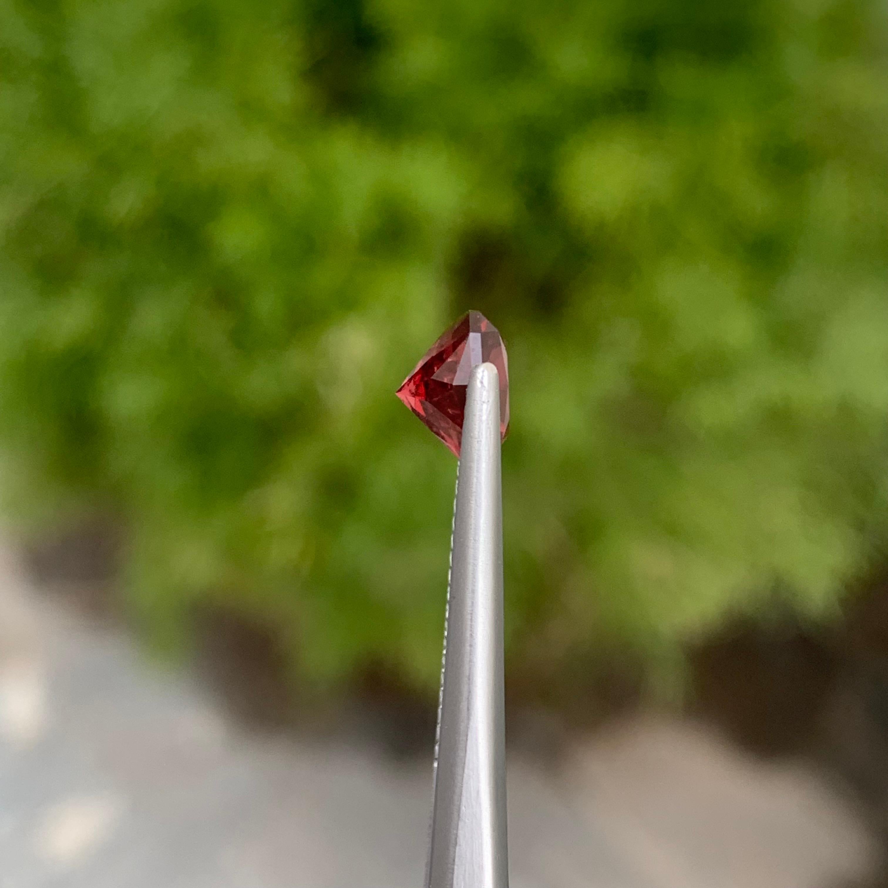 2.10 Carat Clean Faceted Red Tanzanian Garnet Fancy Cut for Jewelry Making For Sale 1