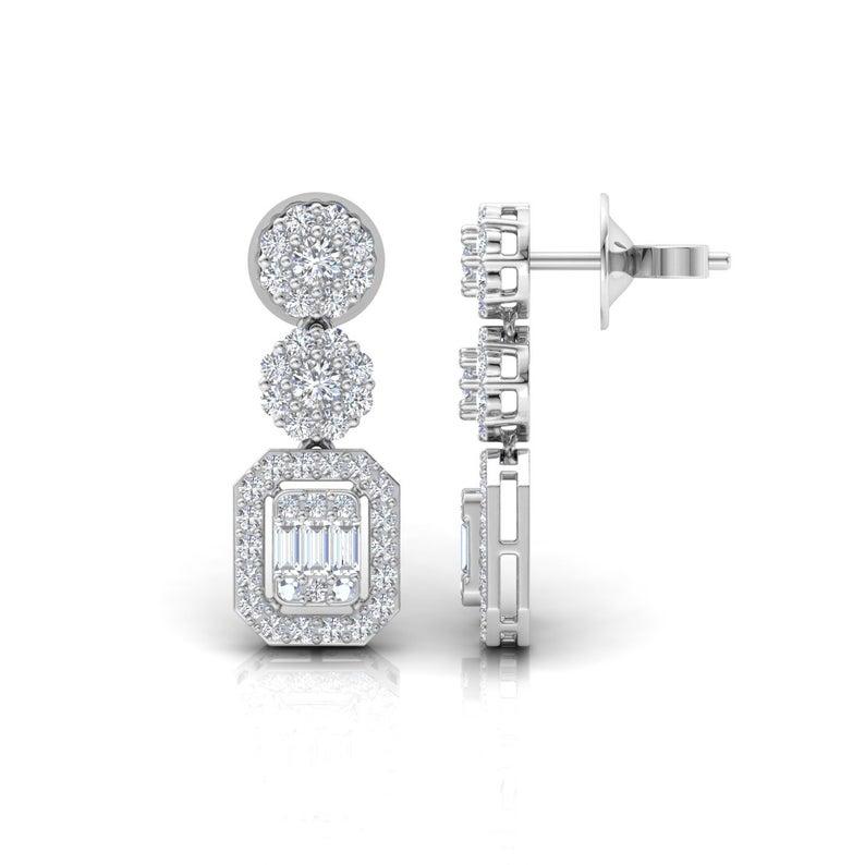 2.10 Carat Diamond 14 Karat Gold Drop Earrings For Sale 2