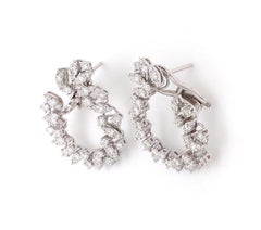 Boucles d'oreilles en or blanc 18 carats et diamant de 2,10 carats