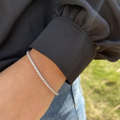2.10 Carat Diamond Milano Tennis Bracelet in 14 Karat White Gold, Shlomit Rogel