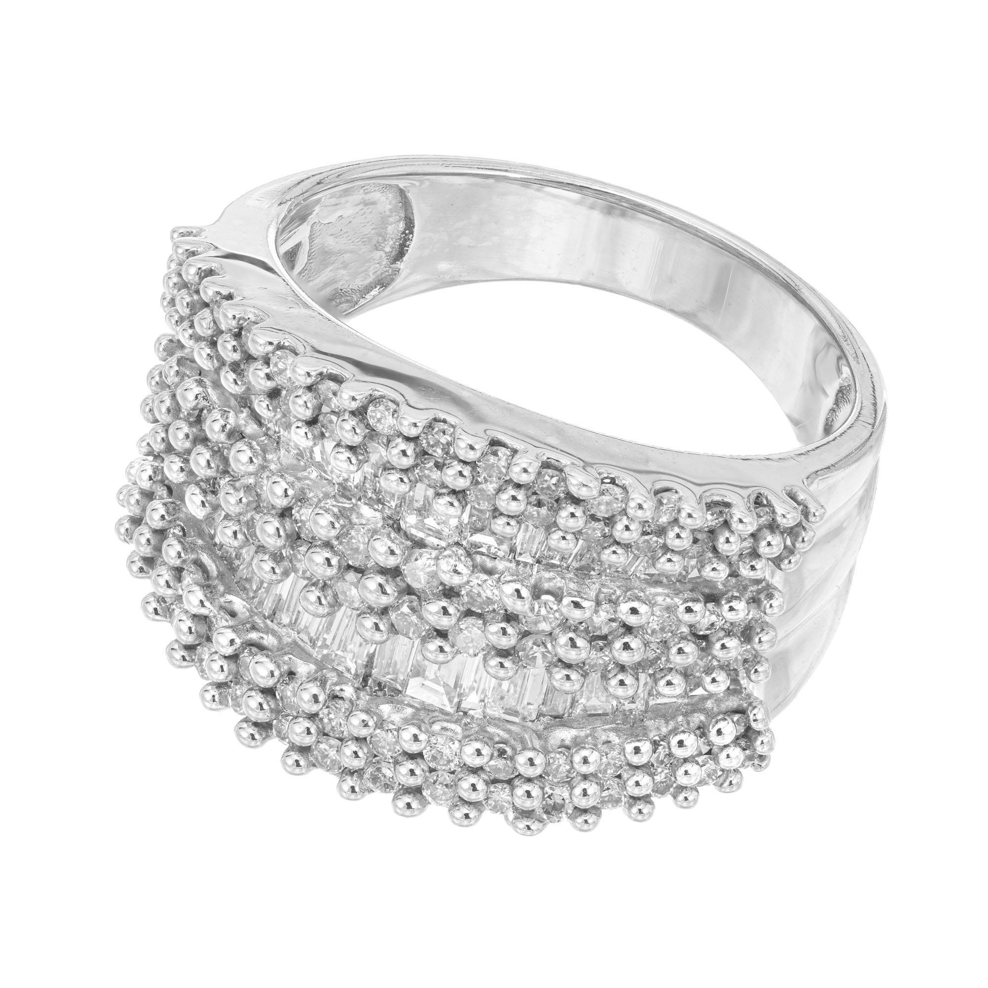wide band diamond cluster ring