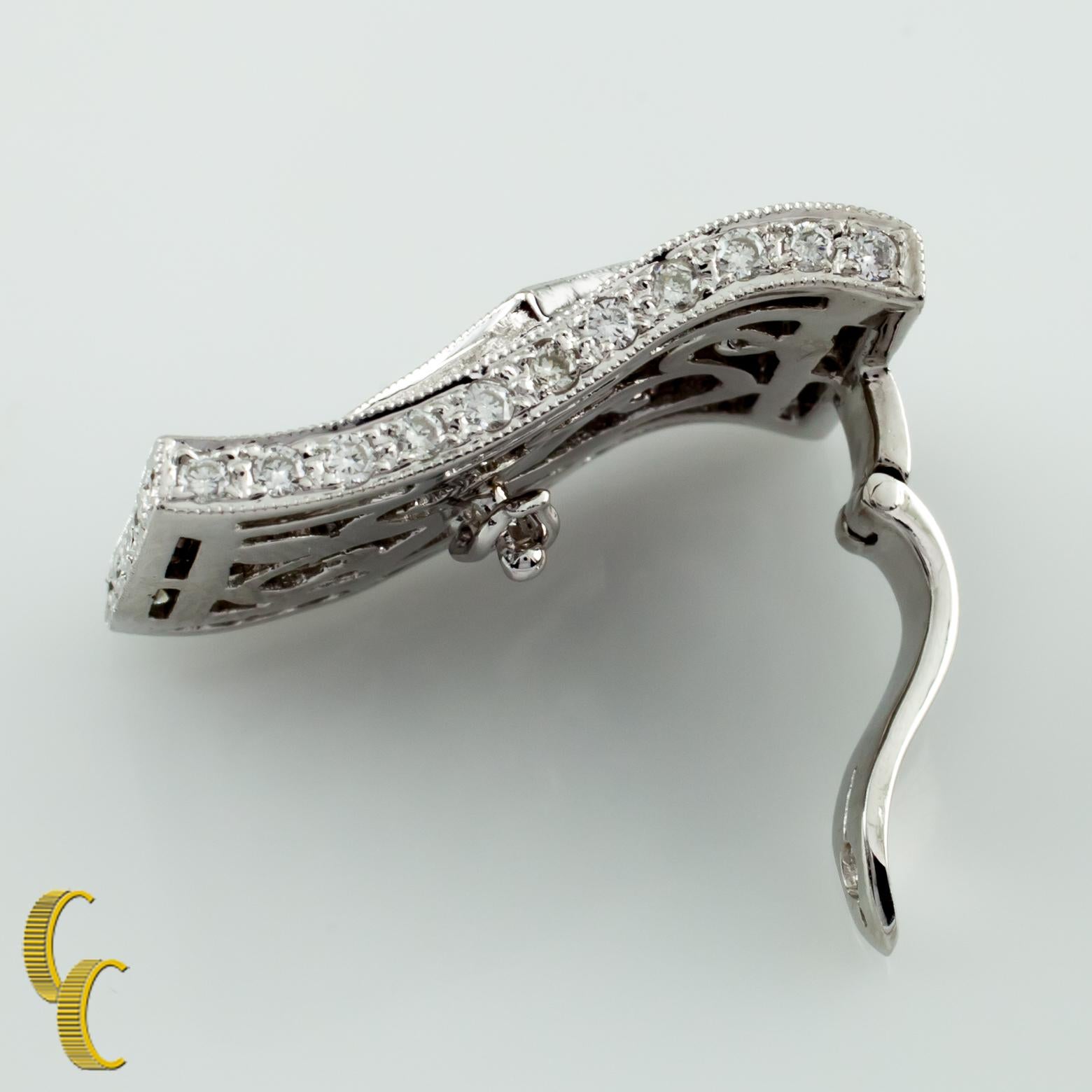 Women's 2.10 Carat Diamond Wavy Enhancer Pendant Set in 18 Karat White Gold G/H SI For Sale
