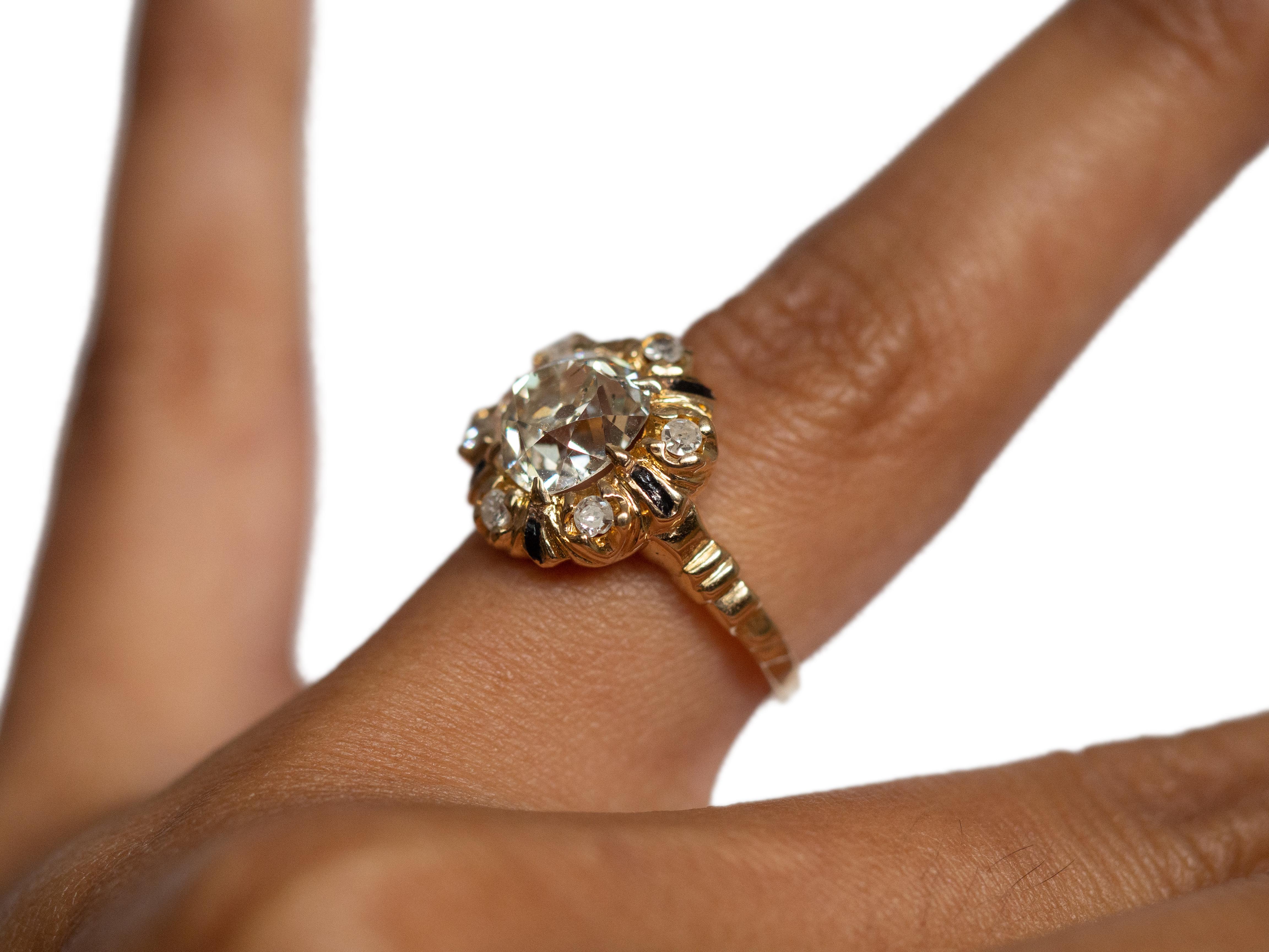 2.10 Carat Diamond Yellow Gold Engagement Ring-VEG#1292A In Good Condition In Atlanta, GA