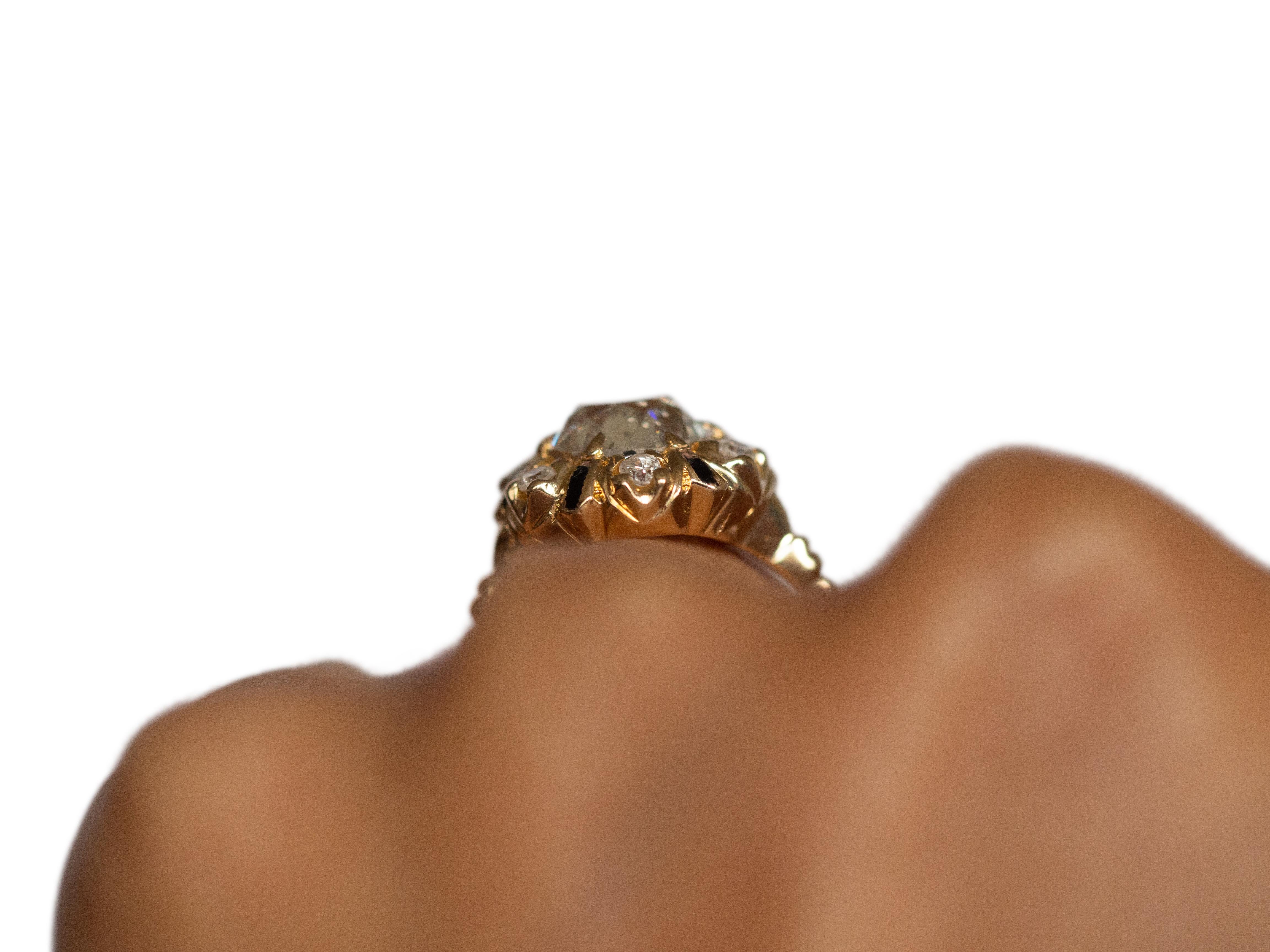 Women's or Men's 2.10 Carat Diamond Yellow Gold Engagement Ring-VEG#1292A