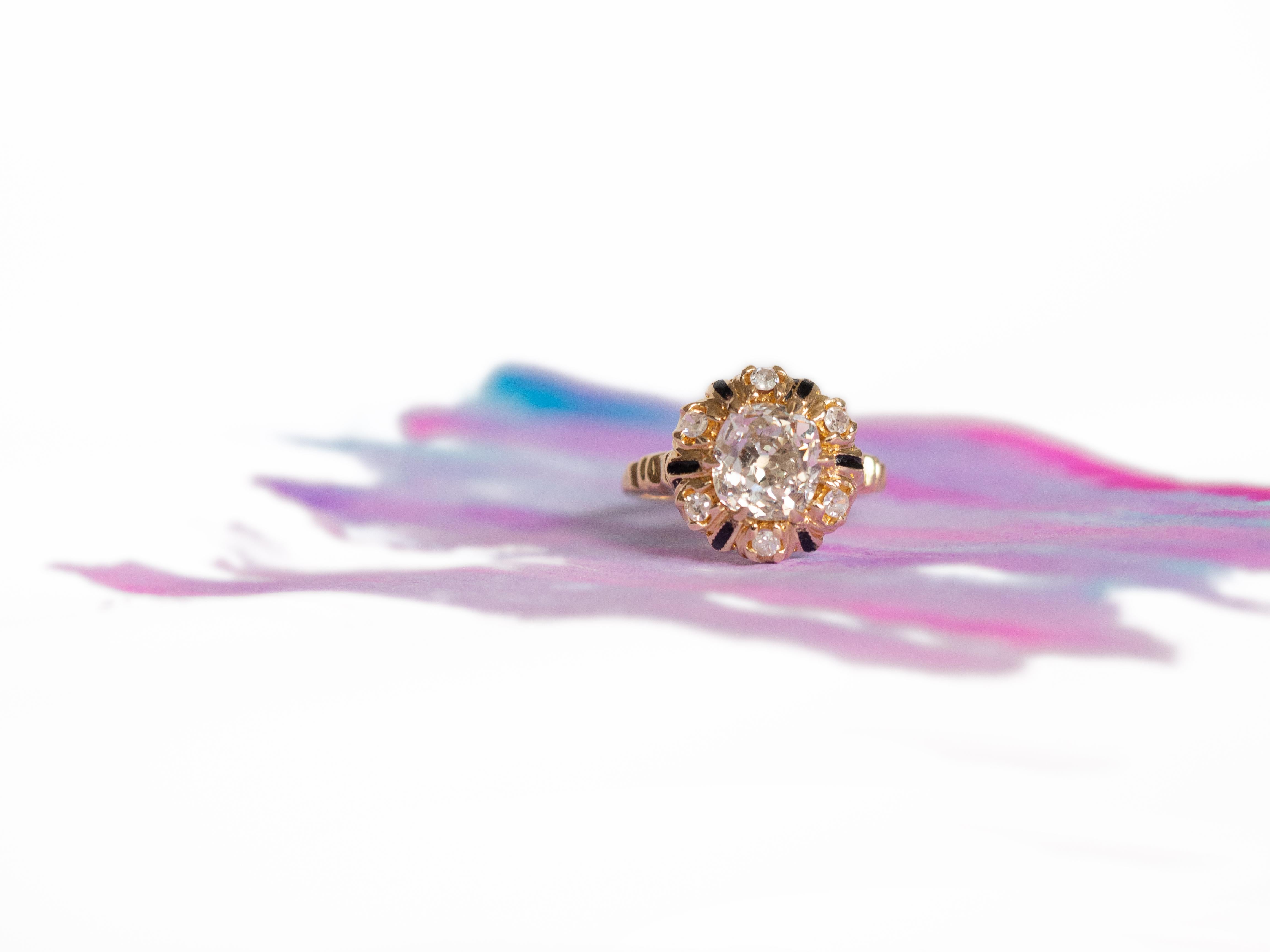 2.10 Carat Diamond Yellow Gold Engagement Ring-VEG#1292A 1