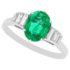 2.10 Carat Emerald 0.42 Carat Diamond Platinum Cocktail Ring