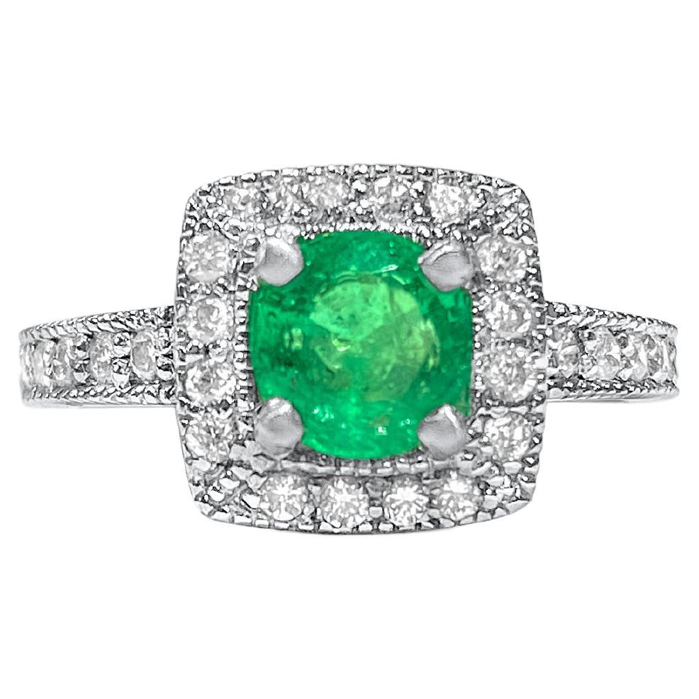 2.10 carat Emerald & Diamond Ring in 14K Gold. *Vintage*
