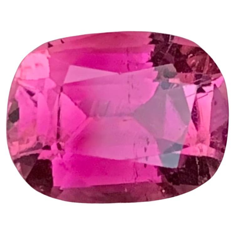 Turmalina rosa facetada de 2,10 quilates en forma de cojín