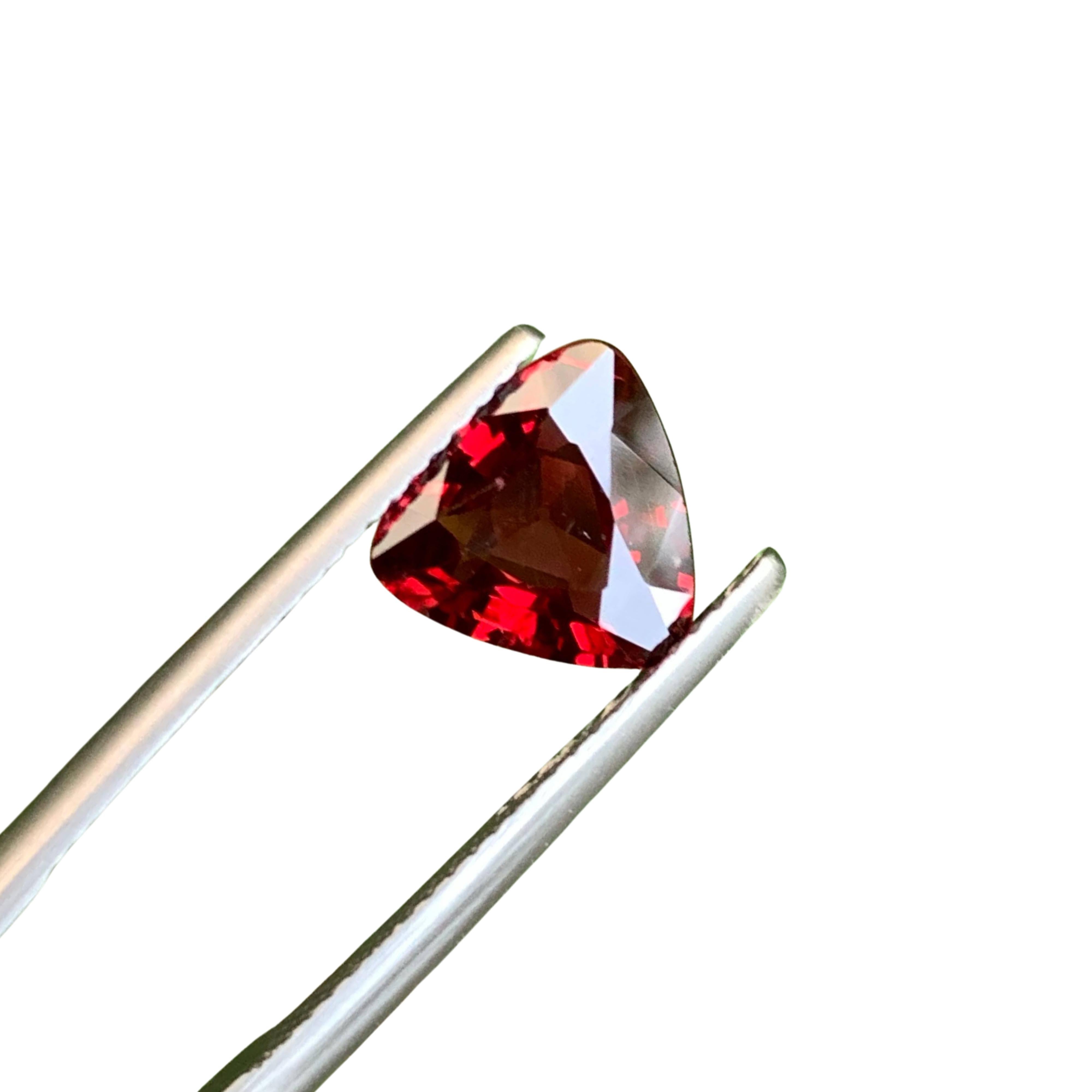 2.10 Carat Loose Dazzling Red Spinel Stone Trillion Cut Natural Burmese Gemstone