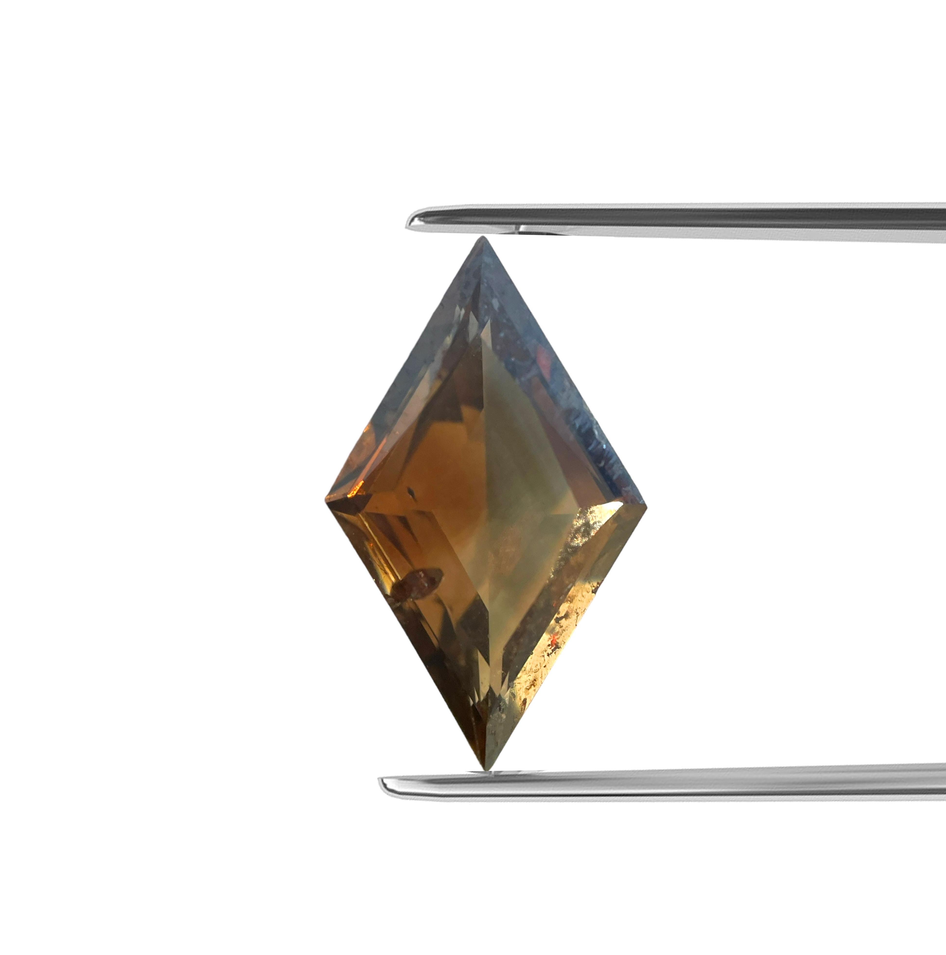 ITEM DESCRIPTION

ID #:	NYC56119
Stone Shape:bLOZENGE MIXED CUT
Diamond Weight: 2.10ct
Clarity: I1
Color: Fancy Dark Orangey Brown
Cut:	Excellent
Measurements: 14.28 x 8.71 x 3.18 mm
Depth %:	36.6%
Table %:	57%
Symmetry: Good
Polish: