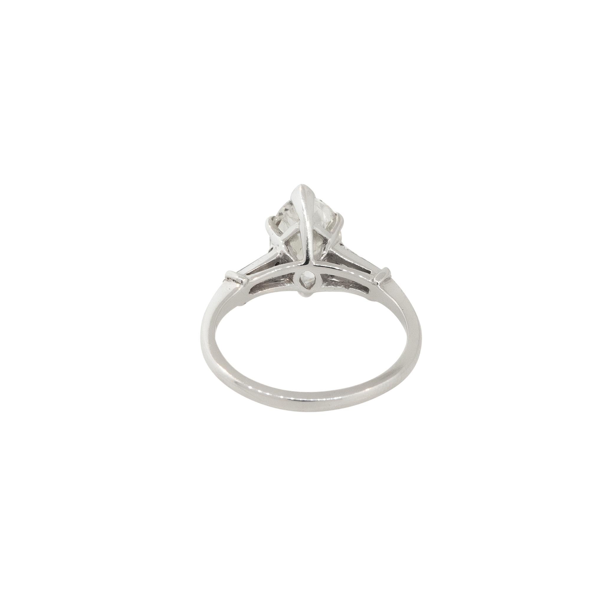 Platinum 2.10ct Marquise Diamond Engagement Ring

This Engagement Ring featuring a Marquise Cut Diamond in the center with a Baguette Cut Diamond on each side.

Material: Platinum
Style: Marquise Diamond Ring
Diamond Details: Approx. 2.10ctw