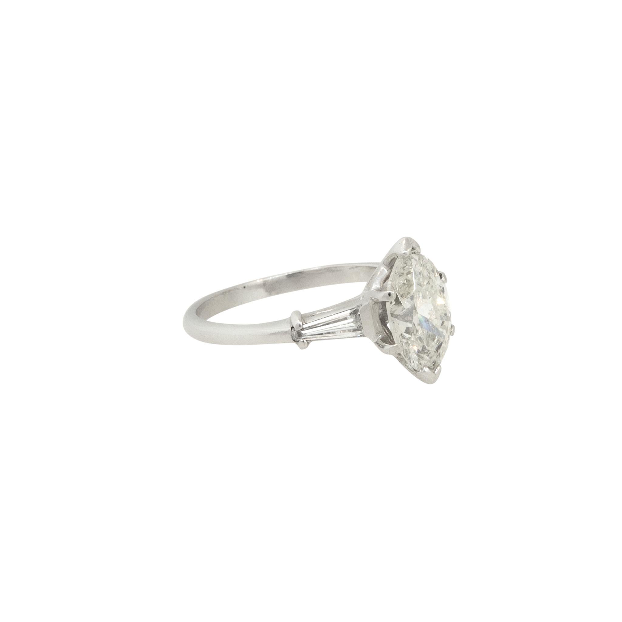Marquise Cut 2.10 Carat Marquise Diamond Engagement Ring Platinum in Stock For Sale