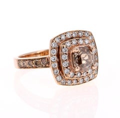 2.10 Carat Natural Brown Diamond 14 Karat Rose Gold Engagement Ring