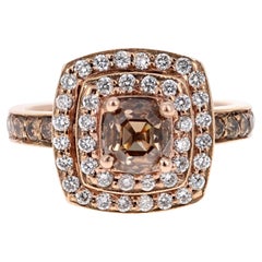 2.10 Carat Natural Brown Diamond 14 Karat Rose Gold Engagement Ring