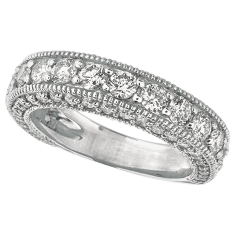 2.10 Carat Natural Diamond Ring Band G SI 14 Karat White Gold For Sale