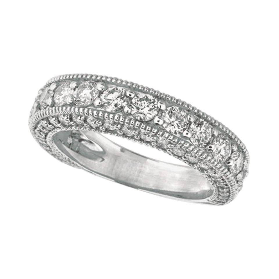 For Sale:  2.10 Carat Natural Diamond Ring Band G SI 14 Karat White Gold