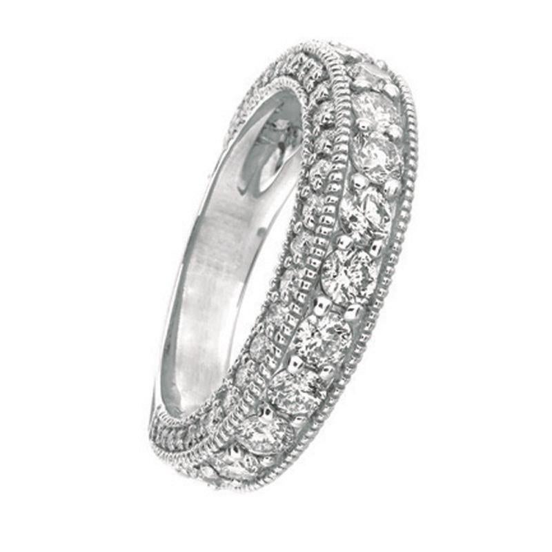 2.10 Ct Natural Round Cut Diamond Ring G SI 14K White Gold

100% Natural Diamonds, Not Enhanced in any way Diamond Band
2.10CT
G-H
SI
14K White Gold Prong style 6 grams
5.5mm in width, 3mm in height
Size 7
15 diamonds - 1.50ct, 54 diamonds -