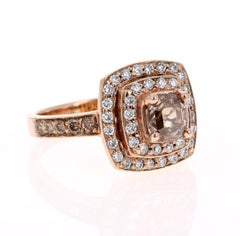 2.10 Carat Natural Fancy Brown Diamond Engagement Ring 14 Karat Rose Gold