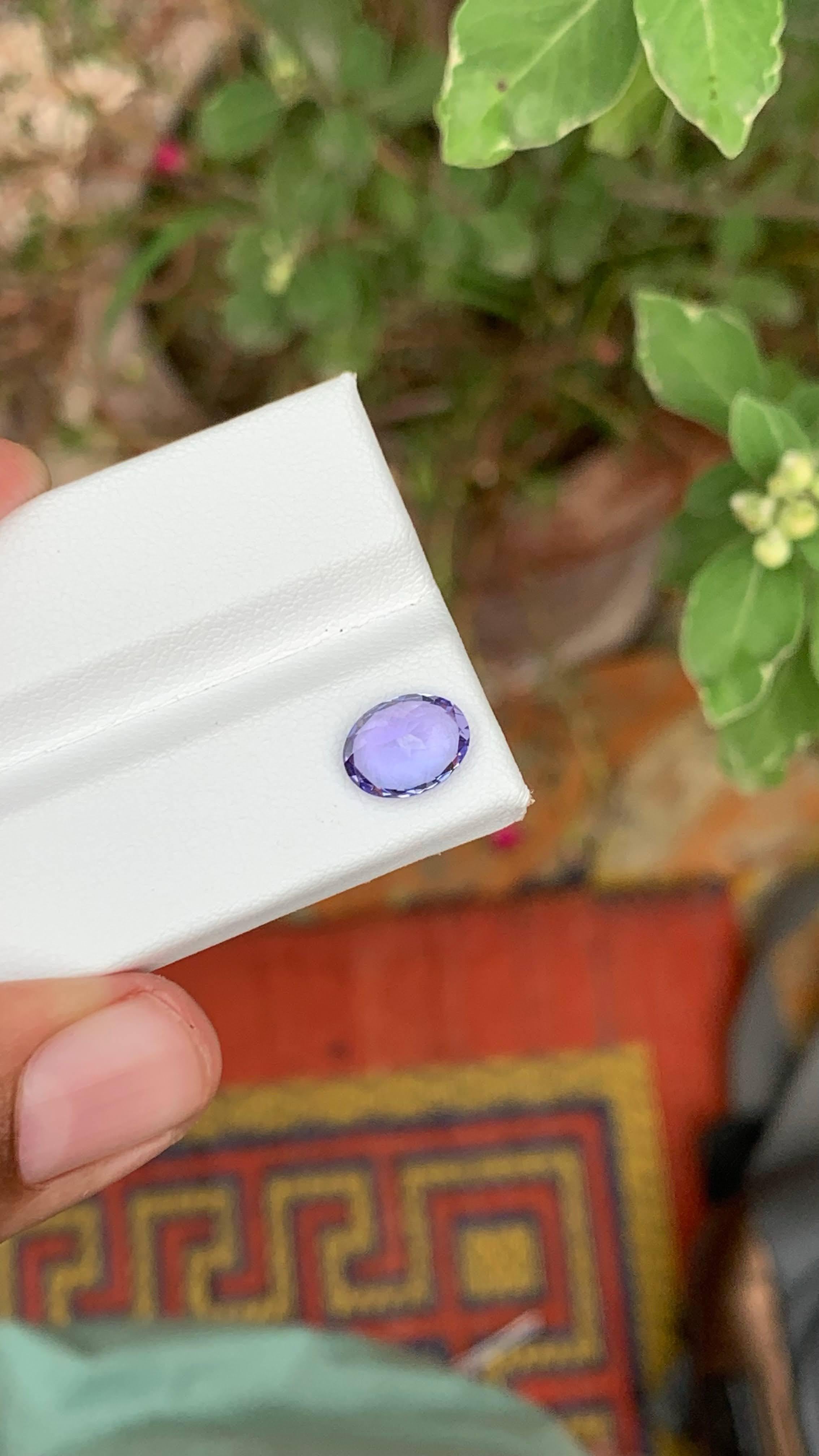 2.10 Carat Natural Loose Blue Tanzanite Stone Oval Cut Tanzanian Gemstone For Sale 5