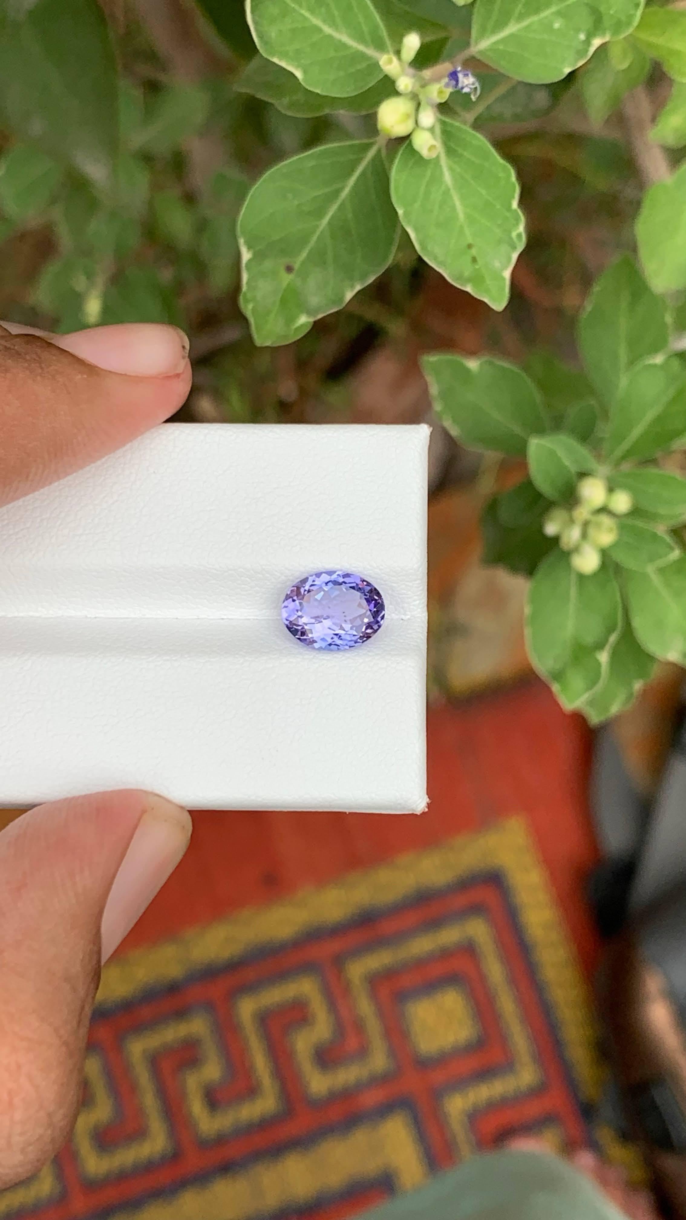 Modern 2.10 Carat Natural Loose Blue Tanzanite Stone Oval Cut Tanzanian Gemstone For Sale