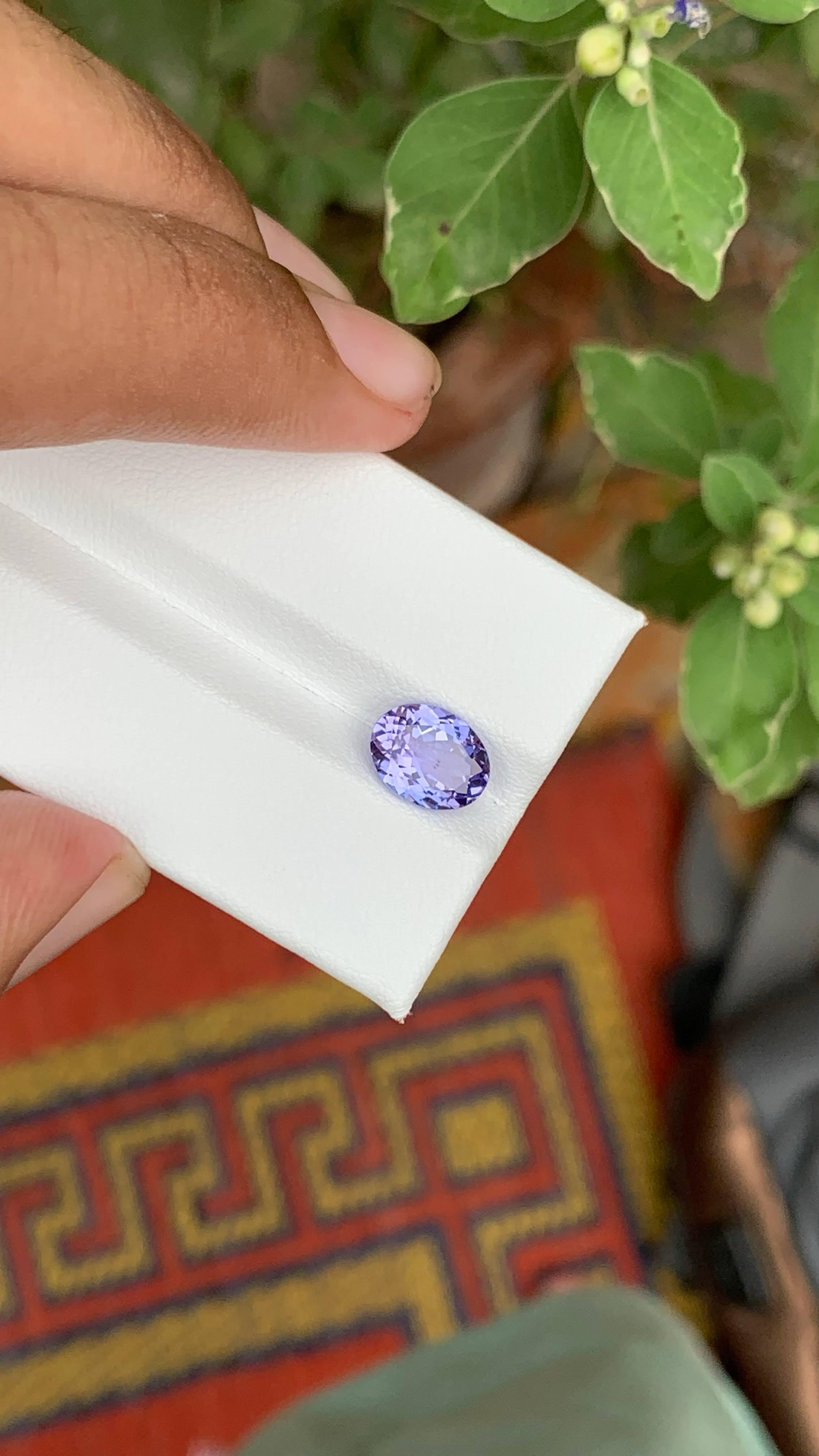 Women's or Men's 2.10 Carat Natural Loose Blue Tanzanite Stone Oval Cut Tanzanian Gemstone For Sale